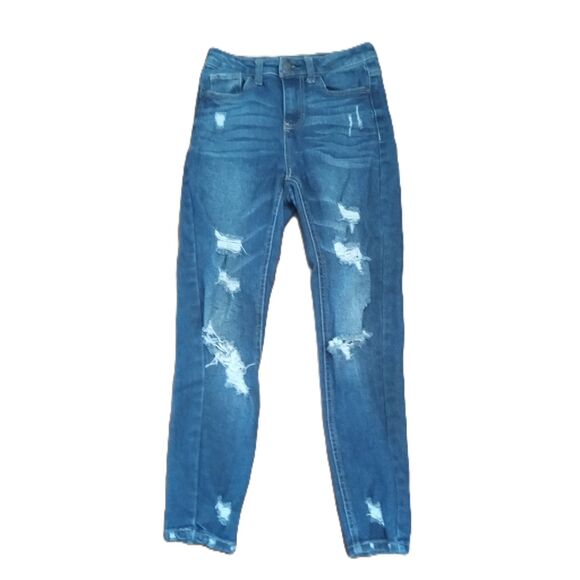 Vanilla Star High Rise Distressed Sz 3 / 26 Women's Jrs Jean Legging Jeggings - Picture 1 of 4